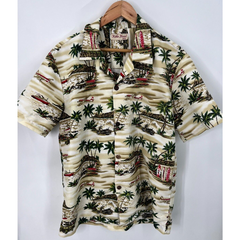 Vintage Koko Head Button-Down Hawaiian Shirt Short Sleeves Mens Size Medium